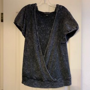 Forever 21 Open Acid Wash Gray Hoodie